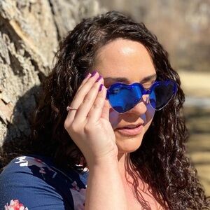 Blue heart-shaped sunglasses by RainbowOPTX